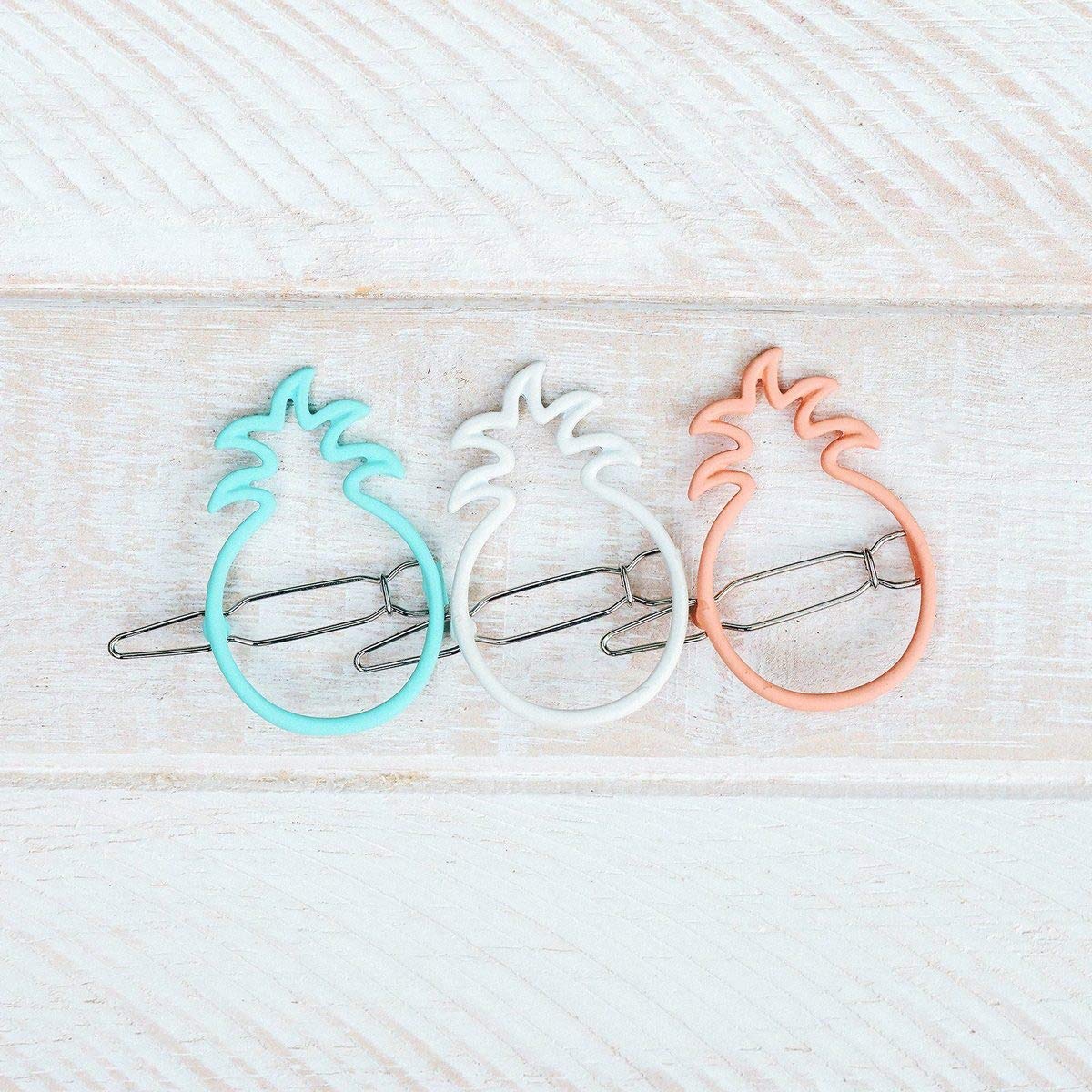 Pura Vida Blue Enamel Pineapple Hair Barrette - 100% Brass Base, Stylish Clip Design - 2 Inches - Image 3