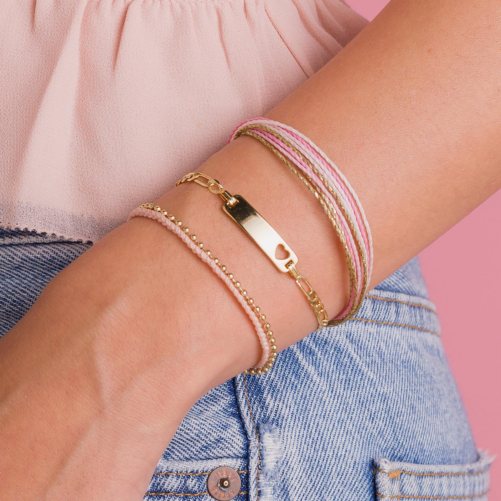 Pura Vida Bracelet Soft Heart Bracelet Stack, 3 Stackable Bracelets for Women - Image 3