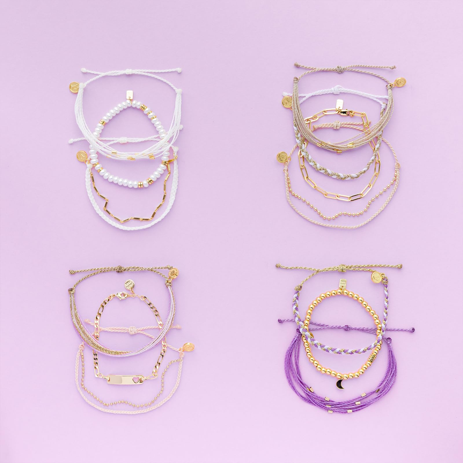 Pura Vida Bracelet Soft Heart Bracelet Stack, 3 Stackable Bracelets for Women - Image 4