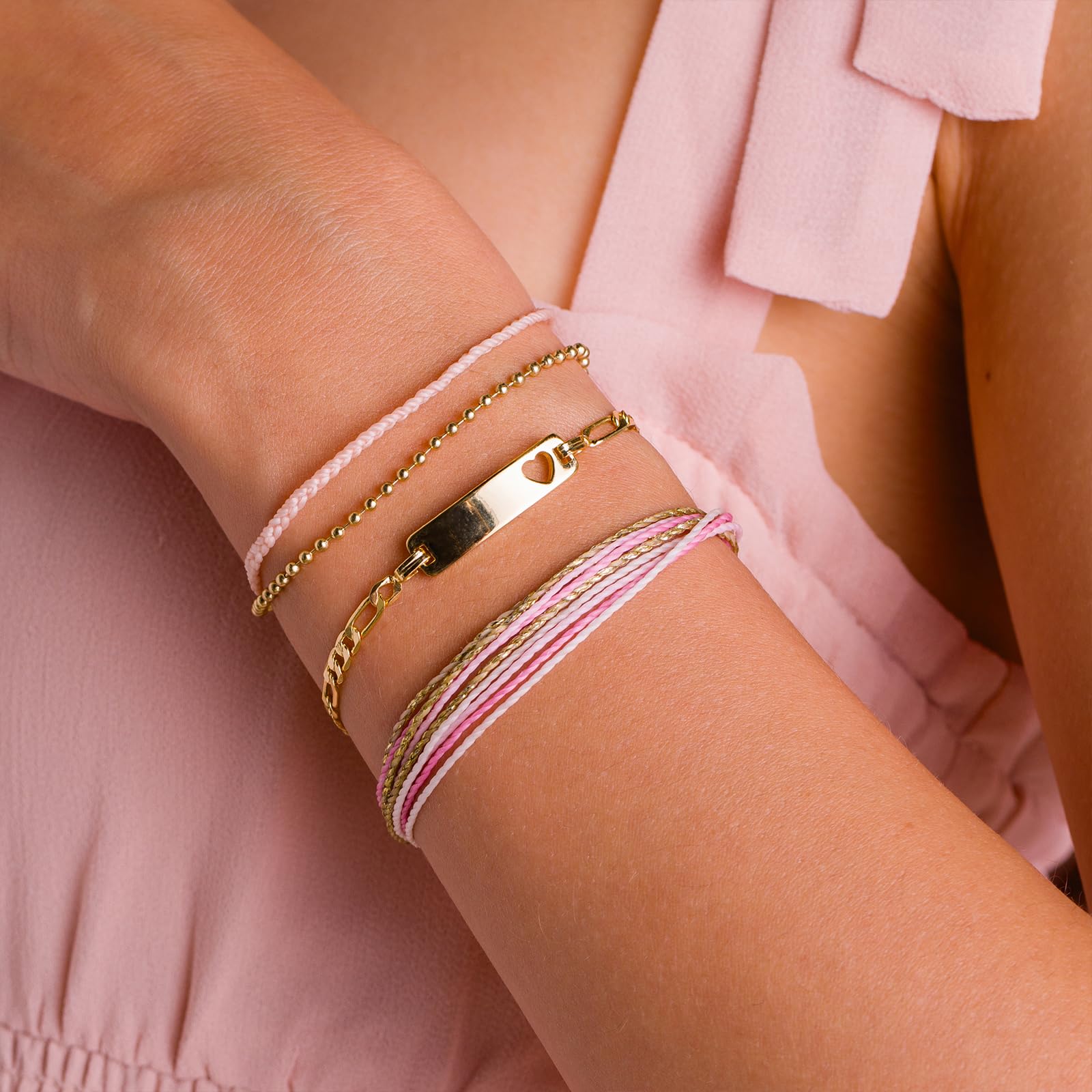 Pura Vida Bracelet Soft Heart Bracelet Stack, 3 Stackable Bracelets for Women - Image 6