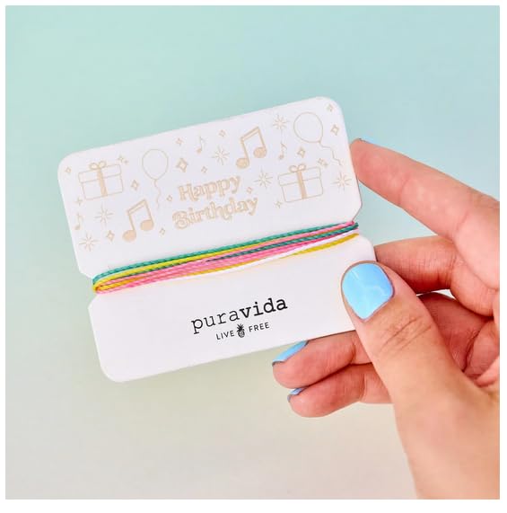 Pura Vida Bracelets Happy Birthday Gift Card Friendship Bracelet Stack - Image 6