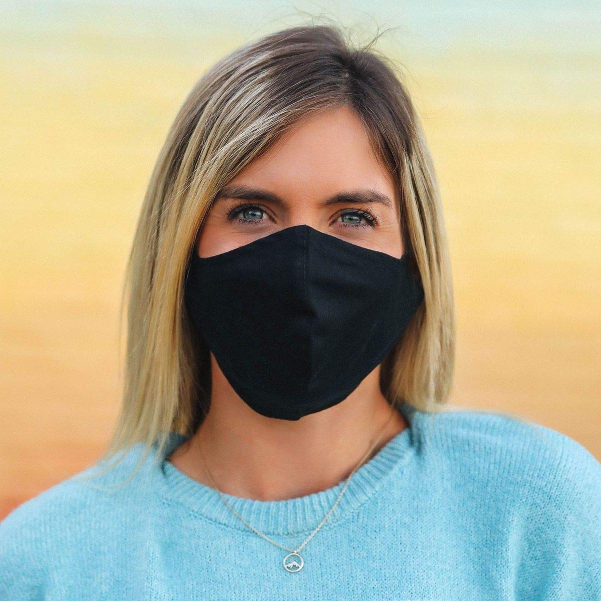 Pura Vida Face Mask – 2 Layer Washable Cotton Facial Cover with Insert Pocket – Black - Image 4