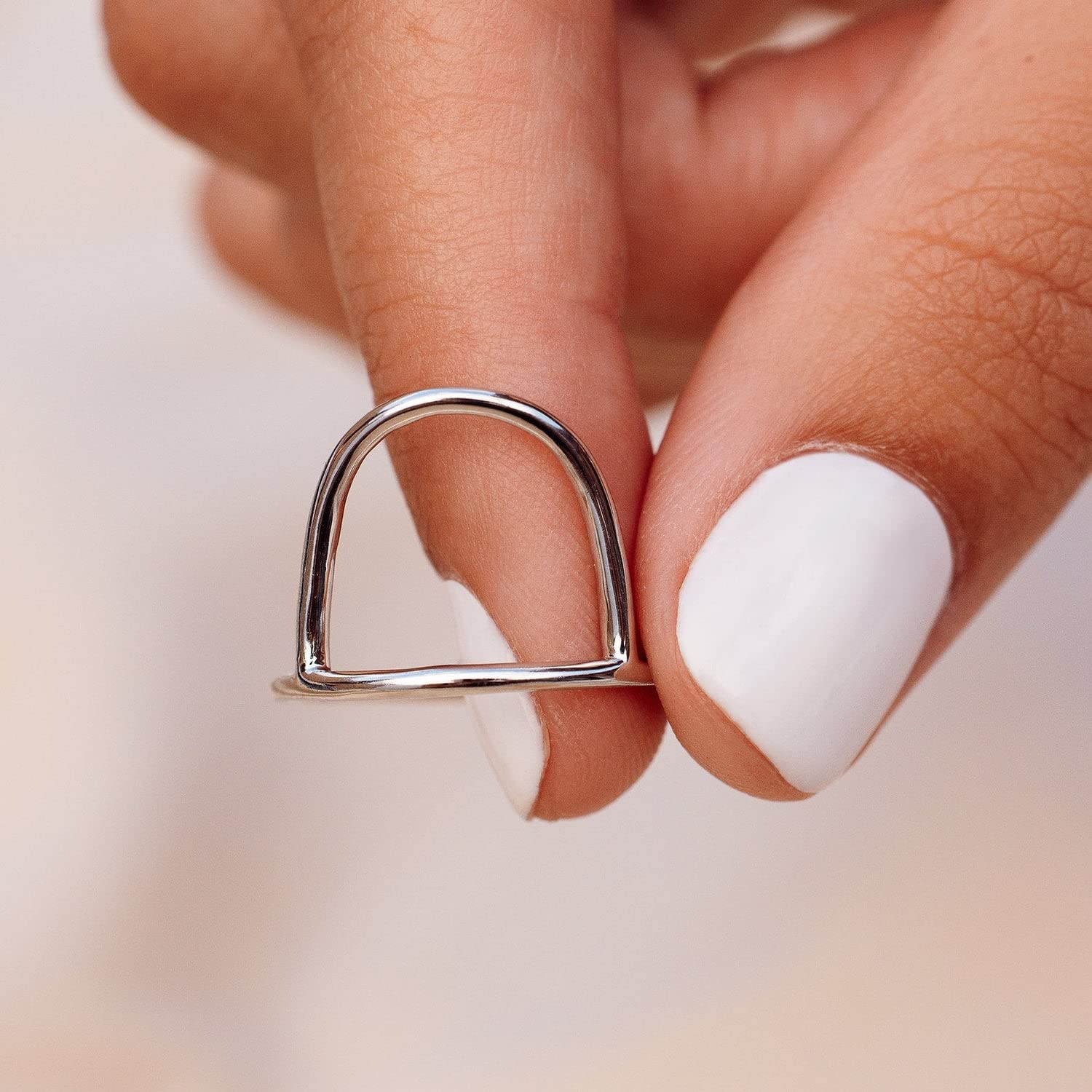 Pura Vida Ring Silver Arch Statement Ring - Handmade Ring with Thin Band, Brass Base with Rhodium Plate & E-Coat - Silver Rings for Women, Cute Rings, Boho Jewelry for Women - Size 5-9 - Image 3