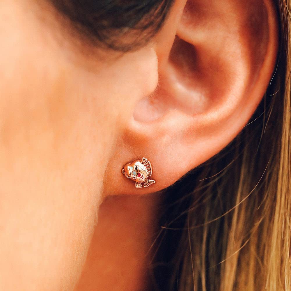 Pura Vida Rose Gold-Plated Disney Little Mermaid Stud Earring Pack - Assorted Designs, Sterling Silver Posts - 6 Studs - Image 5