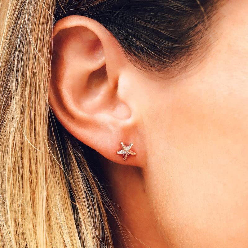 Pura Vida Rose Gold-Plated Disney Little Mermaid Stud Earring Pack - Assorted Designs, Sterling Silver Posts - 6 Studs - Image 8