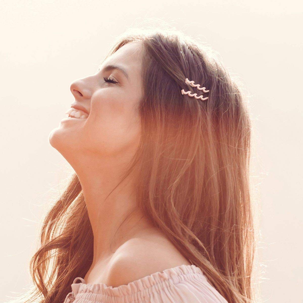 Pura Vida Salmon Enamel Wave Hair Barrette Set - 100% Brass Base, Stylish Clip Design - 2 Inches, Pack of 2 - Image 3