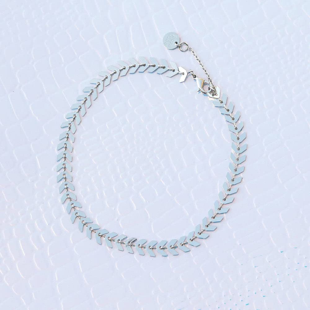 Pura Vida Silver or Gold-Plated Scallop Anklet - Adjustable Band, Wax-Coated - Brand Charm - Image 3
