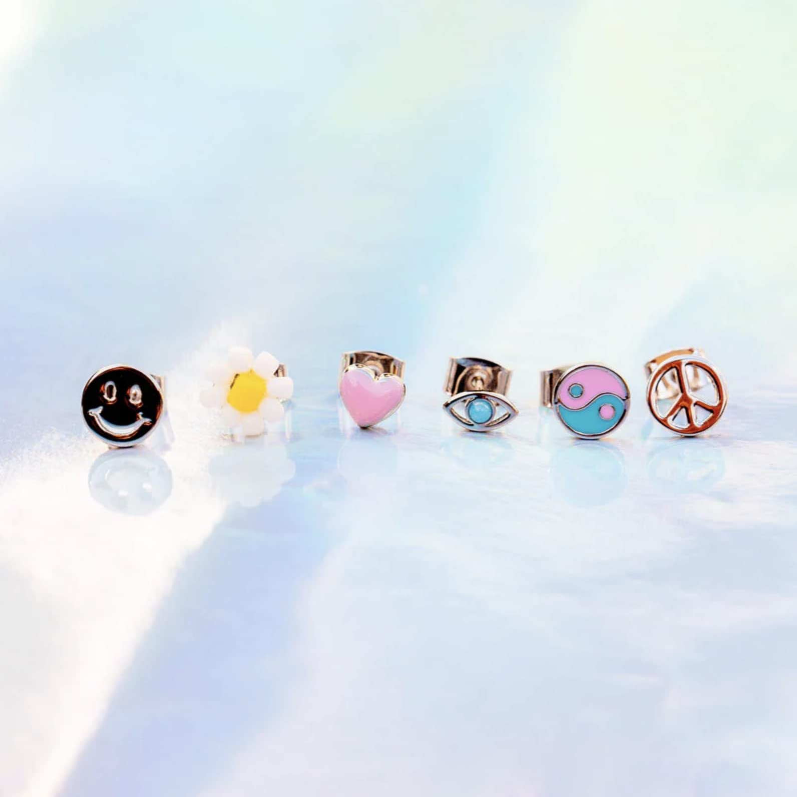 Pura Vida Silver Plated Kaleidoscope Stud Earring Set - Sterling Silver Posts, Stylish Designs - 6 Pieces - Image 4