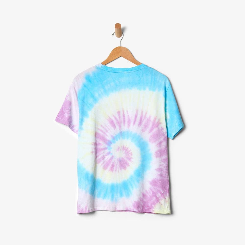 Pura Vida Women's Dreamer Crewneck Shirt - Short Sleeves, Oversized Tee - Purple & Blue Tie Dye - Image 4