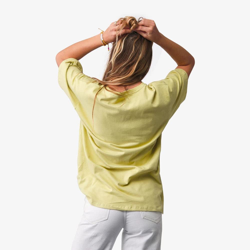 Pura Vida Women's Get Elevated Crewneck Shirt - Short Sleeves, Oversized Tee - Fall Yellow - Image 3